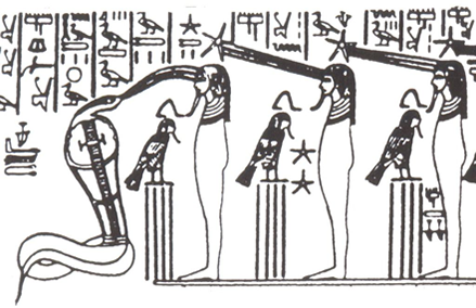 Initiates receiving the transmissions from Venus, Tutankamun Shrine from Heaven’s Mirror by Graham Hancock