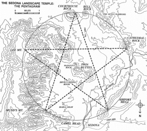 Madonna's Pentagram in Sedona - See Large Image Reprinted from Sedona Sacred Earth by Nicholas R. Mann