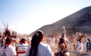 Teotihuacan Pyramid, Spring Equinox 2003. Photo A. Williams